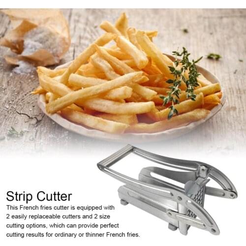 Stainless Steel Manual Potato Cutter French Fries Slicer Kitchen Tool Potato Chips Cutting Machine Tools 2 Blades Home Potato
