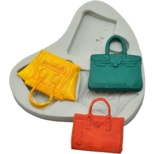 100% Brand New 3D Luxury Bag Shape Silicone Mold DIY Fondant Cake Decoration Mold Irregular Handmade Mold Baking Tool KK292