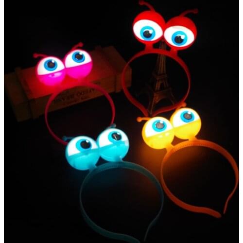 2018 New Arrival 36pcs LED Eyeballs Alien Headband Flash Hair Band Headwear Adults Kids Glow Party Christmas Wedding New Year