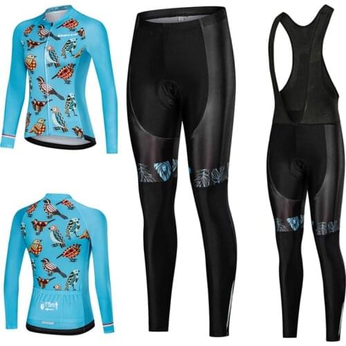 Autumn Spring Cycling Jersey Set Mieyco 2021 Long Sleeve Bib Pants Sport Outfit For Woman Bike Clothing Mtb Bicycle Clothes Wear