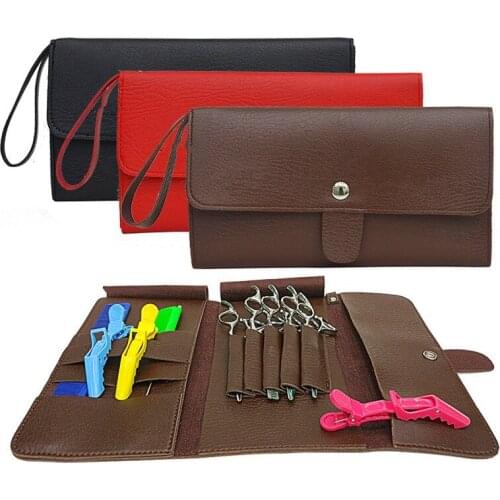 PU Leather Barber Hair Scissor Bags Waist Pack Pouch Holder Hair Styling Tools Hairdressing Hairdresser Tool Bag Floding Bag
