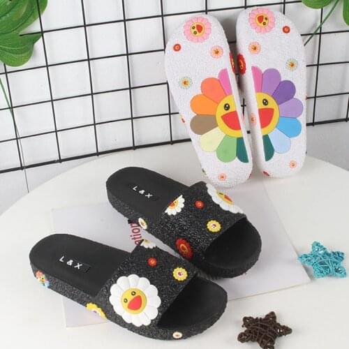 Summer Shoes Women Sandals Slippers Daisy Sunflow Thin Strips Gladiator Beach Sandals Slip On Open Toe Ladies Flip Flops Slides