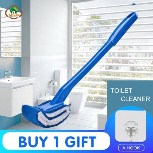 MSJO Toilet Brush Cleaning Flexible Long Handle Brosse Blue Black V Shape Curve WC Bathroom Cleaner Accessories Brush For Toilet