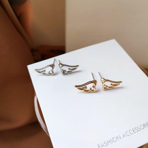 S925 Needle Cute little wings simple and compact mini hollow earrings ins style fashion earrings
