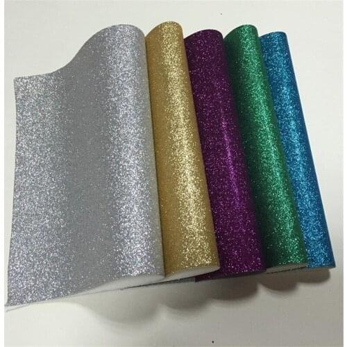 56 Kinds of Solid Color Sparkling Fine Glitter Faux Leather by the Yard Knitted Backing for Shoes/Hat/Bags/DIY Accessories
