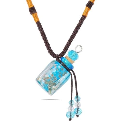 QIANBEI Lampwork Glass Pendant Necklace Essential Oil Diffuser Perfume Bottles Car perfume bottles, storage bottles for precious
