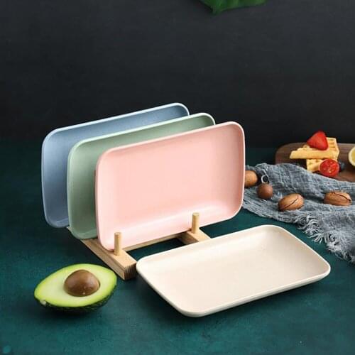 24cm Rice Noodle Plate Hot Pot Restaurant Rectangular Special Snack Plate Barbecue Salad Plate Imitation Porcelain Tableware