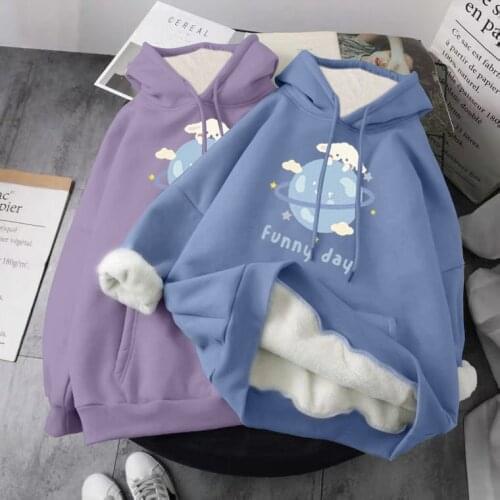 Hoodie Oversized Printed Sweatshirt Hoodie 2021 New Korean Harajuku Casual Retro Korean Pullover College Style Loose Womens Top