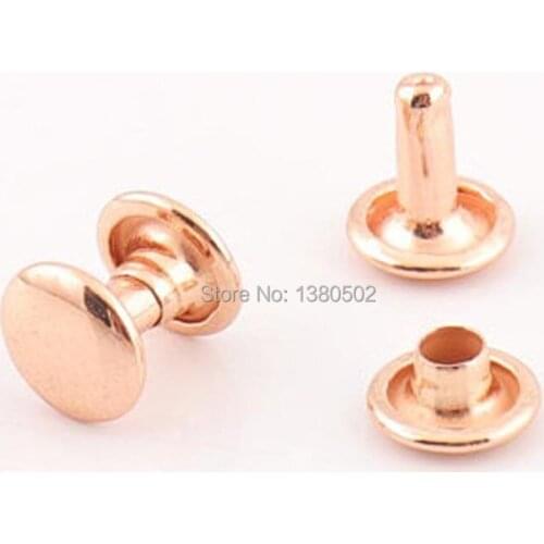 100sets 10*12mm rose gold color double cap rivets garment rivet decoration for clothes bag belt
