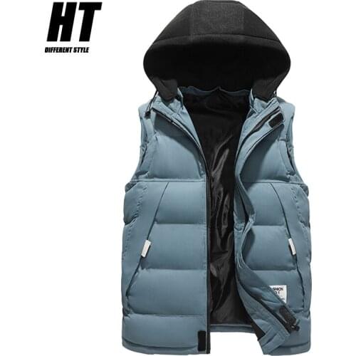 Winter Mens Vest Jacket Waterproof Warm Sleeveless Men Jacket Hooded Casual Stylish Waistcoat Brand High Quality Thicken Vests