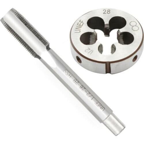 1/2-28 Gunsmithing Tap 1/2x28 Die Set (1/2 X 28) For 9mm 223 5.56 22LR Right Hand Thread Tap Drill Machine Plug Tap Die