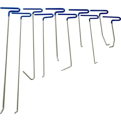 10pcs Rods Hooks Car Crowbar Pump Wedge Toolkit Paintless Dent Repair Tools Dent Removal Tool Set