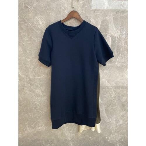 2021SS Summer High Quality Women Space Cotton Patchwork Short Sleeve Dress For Ladies 2 Color Tutu