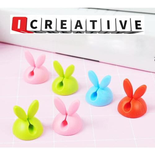 4PCS Cable Holder Silicone Organizer Earphone Cable Winder Flexible USB Winder Management Clips Holder For Cable Headset