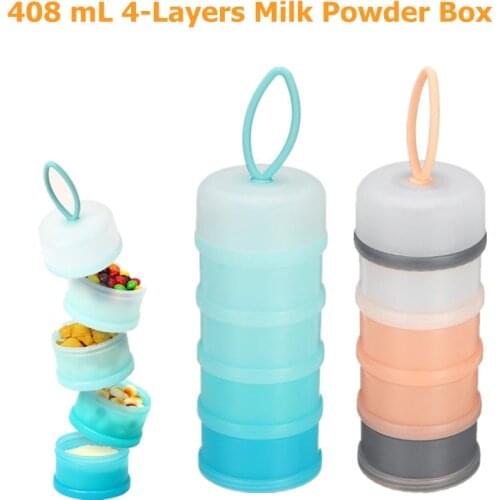 4 Layer 18.5cm Detachable Baby Food Storage Box 480ml Essential Cereal Milk Powder Boxes Portable Toddle Kids Milk Container