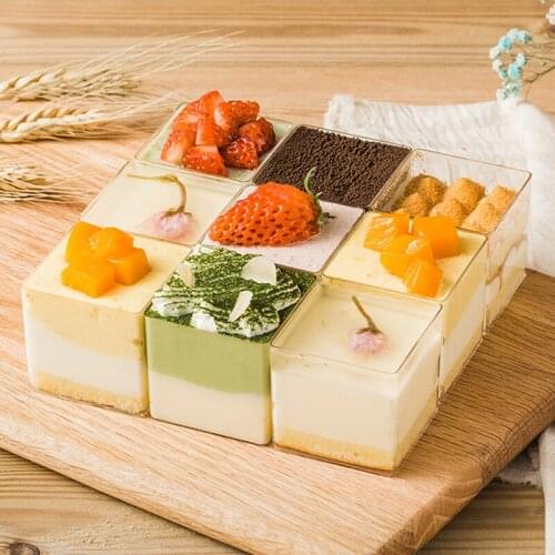 5/12 Pcs Dessert Cup Transparent Plastic Mini Jelly Fruit Candy Cake Cup Tableware Wedding Party Supplies