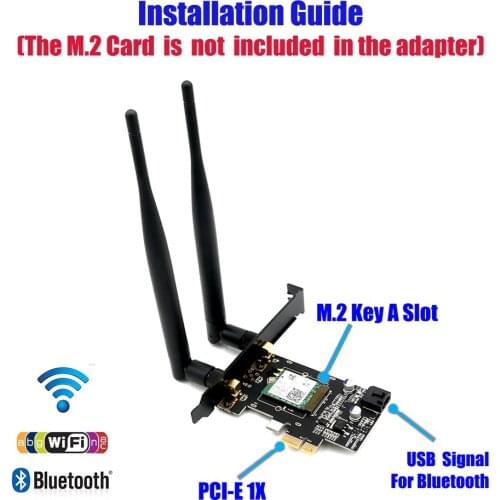 NGFF M.2 key A to PCI-e X1 Adapter for WiFi and Bluetooth Card