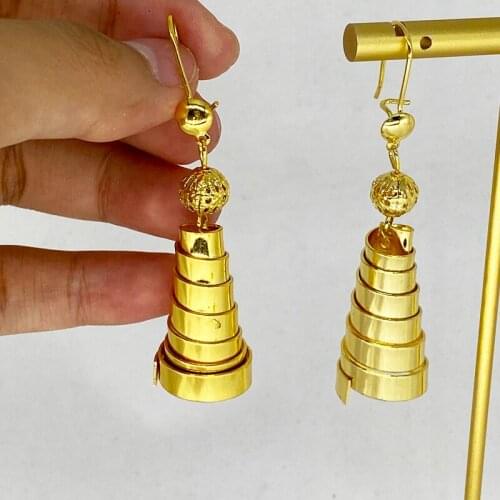 Africa Earrings for Women Gold color Round Earrings Indonesia,Nigeria,Congo,arab,Middle east Ethiopian Fashion Jewelry Girl GIFT