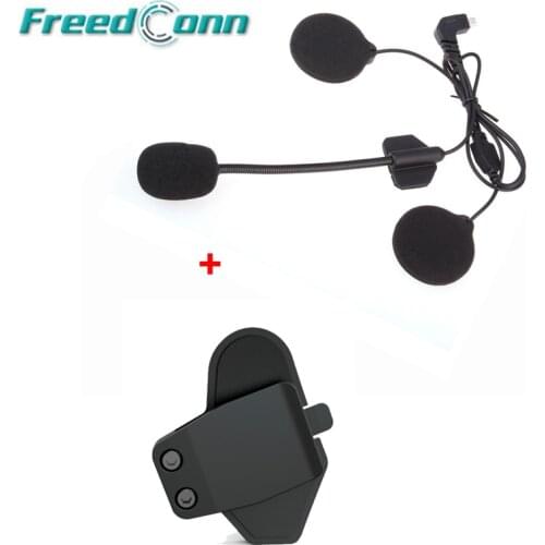 Freedconn Accessories T-MAX Motorcycle Bluetooth Intercom Helmet Headset BT Interphone Microphone Speaker + Clamp Clip Mount