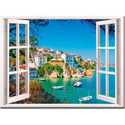 Diamond Embroidery Landscape Full Square Round Diamond Painting sea house Scenic Pictures Of Rhinestones Mosaic Home Decor L358