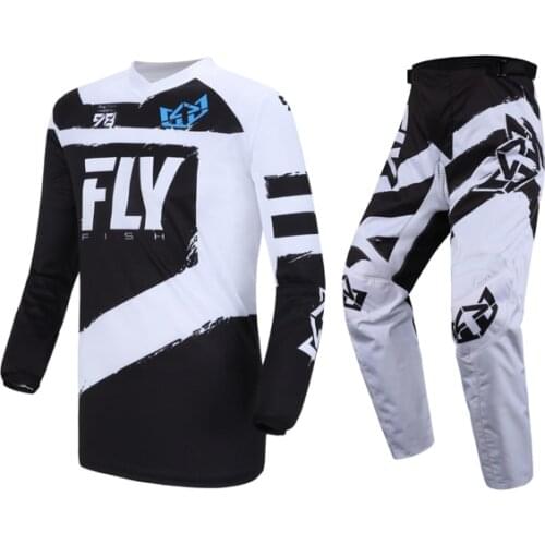 Free shipping 2019 Fly Fish Racing MX Jersey Pant Combo ATV BMX MTB DH Motorbike Enduro Racing Bike Riding Adult Gear Set