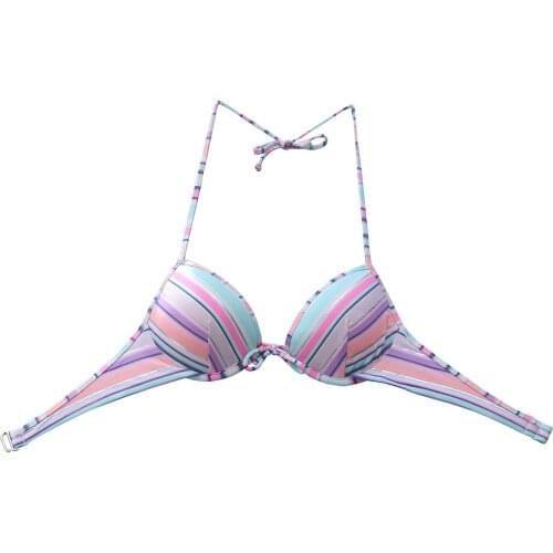 The Bikini TOPS for Women Swimwear Bathing suits Sexy girl Underwire Swimming Biquini UP Swimwear top White purple stripe