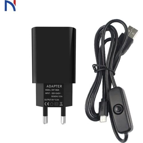 Power Supply DC 5V 2A EU Power Charger Adapter Supply Micro USB Charging Cable with Switch For Arduino for Raspberry Pi 3 2