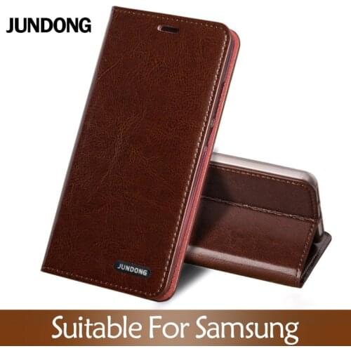 Flip Case For Samsung S6 S7 edge S8 S9 S10 Plus A20 A30 A50 A70 Oil wax Skin Cover For Note 8 9 10 A5 A7 A8 2018 J5 J7 2017 case