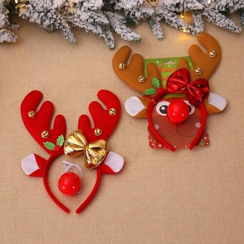 Christmas Headbands Xmas Home Decor Kids Adult Headwear Reindeer Ornaments Natal Home Decor Christmas Decoration Party Cosplay