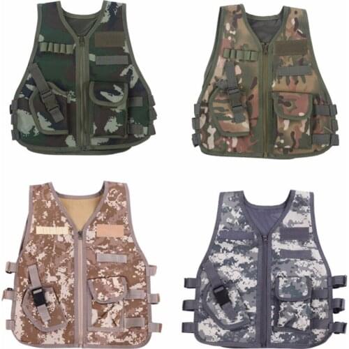Children Kid Tactics Vest Camouflage Vest with Multi Pocket Outdoor Camping Hunting CS Game Jacket Kid Sport Equipment