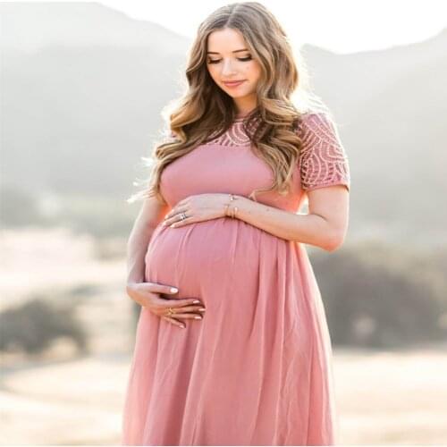 Elegence Maternity Photography Props Pregnancy Dress For Photo Shooting Sequins Tulle Pregnant Women Dresses Maxi Maternity Gown
