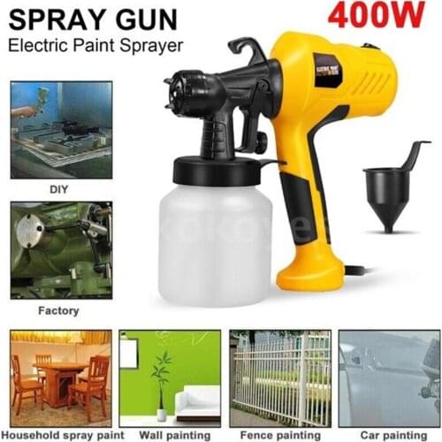 400W Paint Electric Sprayer Gun Detachable Airbrush Paint Spraying Tool with 800ml Cup 110~230V For Wall Car DIY Fence Painting