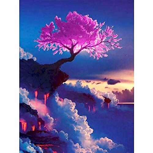GATYZTORY Full Square Diamond Painting Tree 5D DIY Diamond Embroidery Mosaic Landscape Art Kits Home Decoration