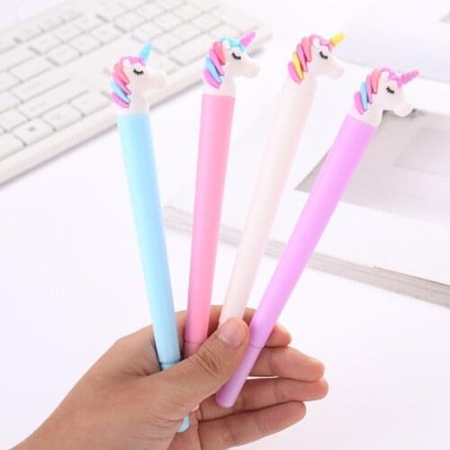Unicorn Gel Pen Student Stationery Cute Pen Novelty Office Kawaii Pens New Black Ink Gel Pens 0.5mm Kawaii School Supplies
