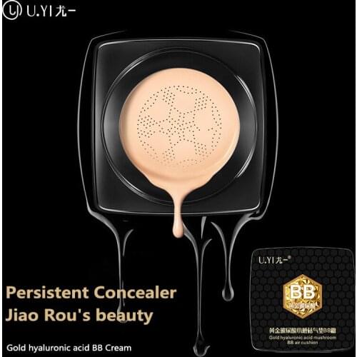 Hyaluronic Acid Air Cushion Mushroom Head CC Cream Moisturizing Concealer Makeup Base Foundation Air-permeable Natural TSLM1