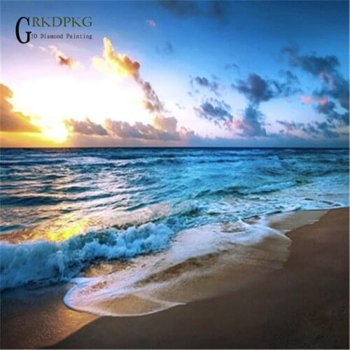Beach sunrise gift 5d diamond painting full square diamond embroidery Cross stitch pictures of rhinestones Wedding decoration