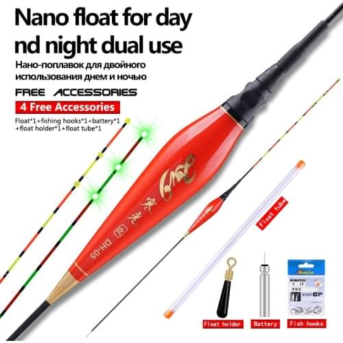 1 Piece Composite Nano Fishing Floats Fresh Water Buoy Shallow Water Bobber Sensitive Stable Boya Fishing Floats Without Battery