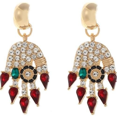 JUJIA Boho Colorful Crystal Drop Earrings Glass Stone Drop Earrings For Women Accessories Party Jewelry Gifts