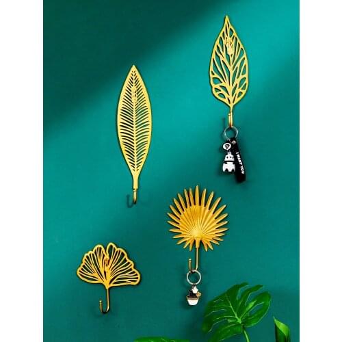 Punch-Free Entry Door Key Hook Light Luxury Creative Tree Leaf Decoration Clothing Store Fitting Room Homestay Coat Crochet