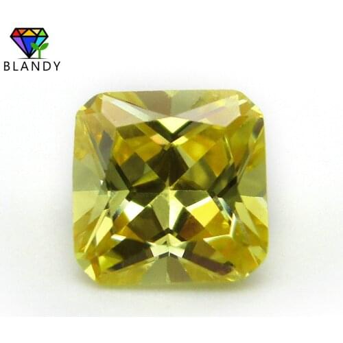 Cubic Zirconia Stone AAAAA Quality 3x3~10x10mm Loose Octangle Shape Princess Cut Golden CZ Stone Synthetic Gems For Jewelry