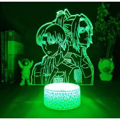 Levi Ackerman 3D Led Anime Figure Hange Zoe Night Lights Friend Gifts RGB Lava Lamp Bedroom Table Decor Manga Attack on Titan