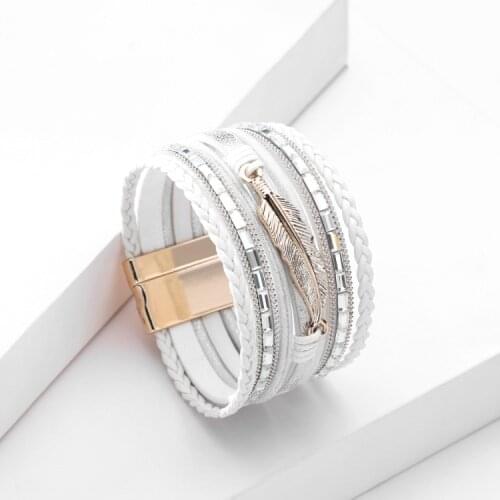 ORNAPEADIA Hot Sale Bohemian Bracelet for Women Woven Bracelet Wide Side Jewelry Bangles for Women Wholesale