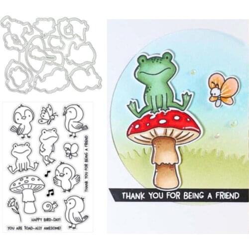 Frog Birds Silicone Clear Stamps And Dies 2021 DIY Scrapbooking Embossing Photo Album Decor Paper Card Craft Supplies