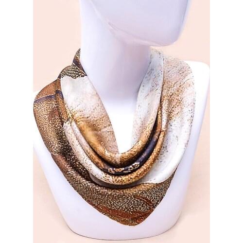 Fashion Silk Satin Hair Scarf Women Handkerchief Printed Female 70*70cm Square Head Bandana Small Neck muffler hijab lady girl