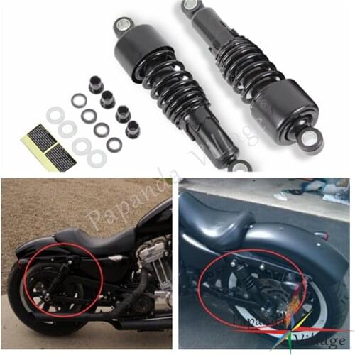 Papanda Steel Black 49mm Shock Absorbers Fork Springs Lowering Kit for 2006-2017 Dyna FXD Low Rider Super Glide