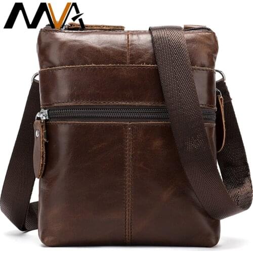 MVA Mens Bag Messenger Small Man Purse Crossbody Shoulder Bag For Men Real Leather Sling Pack For Business Casual Travel 2222