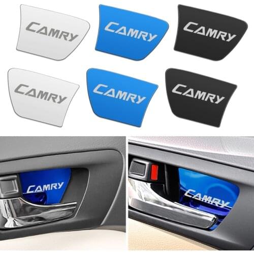 4PCS Car Interior Inner Door Bowl Decoration Cover Door Protection Trim Sticker for Toyota Camry 2012-2016 Accessories
