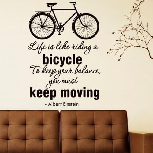 Life Is Like Riding A Bicycle Wall Stickers Living Room Home Decor Bicycle Pattern DIY Vinyl Removable Wall Decals