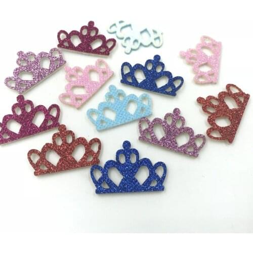 DIY 100pcs multiple choices Sequin Crown Felt Patches Appliques clothing decoration
