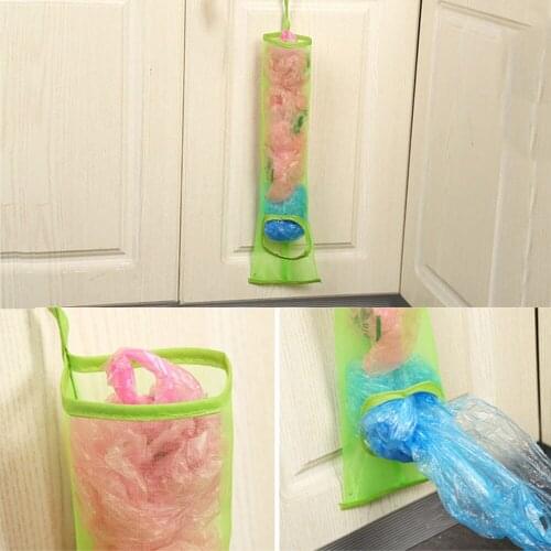 Home Grocery Bag Holder Wall Storage Dispenser Kitchen Organizer Oxford Cloth Hanging Garbage Storage Packing Hanging Bags